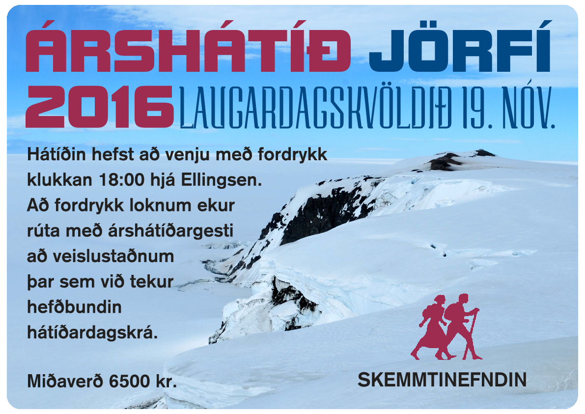 Auglýsing - Árshátíð JÖRFÍ 2016